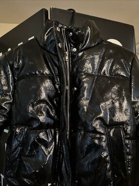 Glossy Black Puffer Jacket